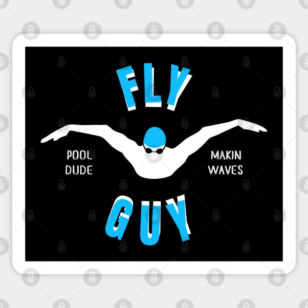 Mens Butterfly Fly Guy Swimmer Swimming Fan Gift Sticker by atomguy